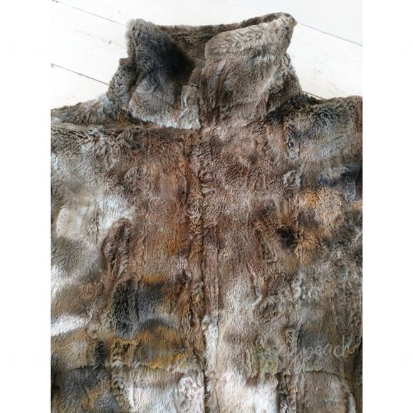 Andrea Faye Faux Fur Jacket Size Small Victoria Boa Cinchback Coat Equestrian - Picture 12 of 15